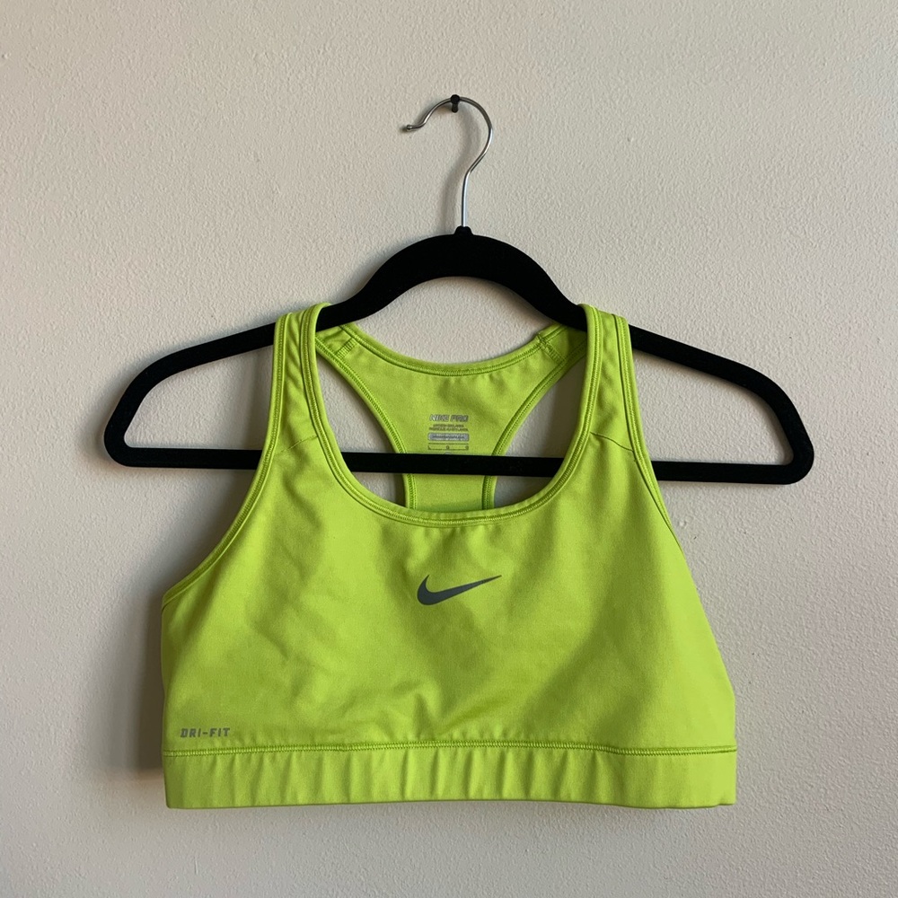 Nike Sports Bra Dri-Fit Yellow Size L